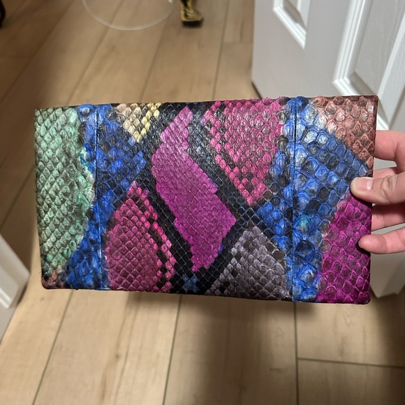 100% piton leather clutch multicoloured - Picture 3 of 3